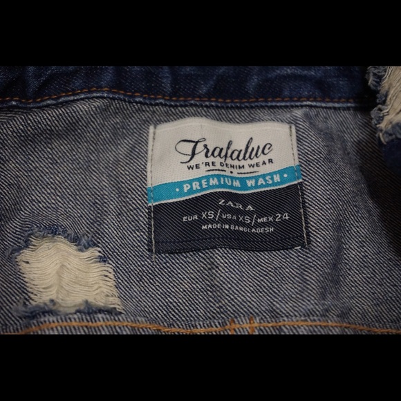 Zara trafaluc cropped distressed jean jacket - Picture 3 of 3